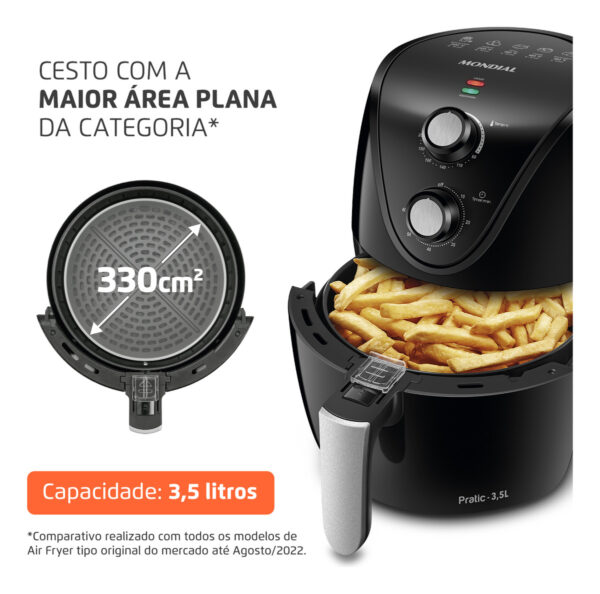 Fritadeira Sem Óleo Air Fryer 3,5l Preto 127v - Image 2