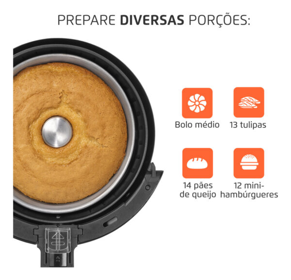 Fritadeira Sem Óleo Air Fryer 3,5l Preto 127v - Image 3