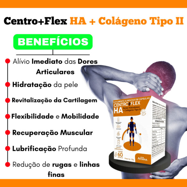 Centro+flex Ha + Ácido Hialurônico + Colágeno Tipo Il 60caps - Image 3