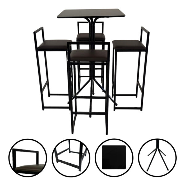 Kit 4 Banquetas Quadradas Altas Mesa Cozinha Bistrô Bar