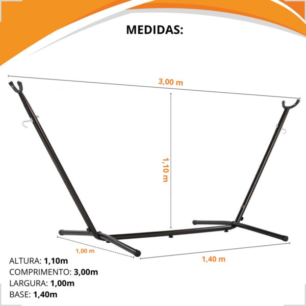 Suporte Rede Portátil Área Externa C/ Gancho Descanso - Image 3